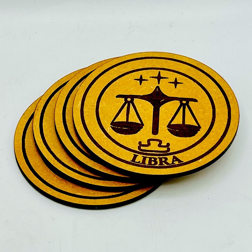 LIBRA Zodiac Sign Coasters • Set of 4